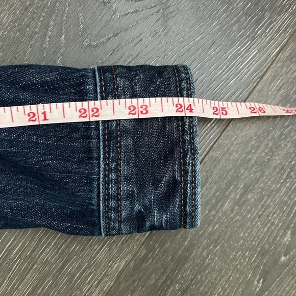 Old Navy  jean jacket womens XS Trucker‎ medium dark stretch denim Old School - Picture 11 of 12
